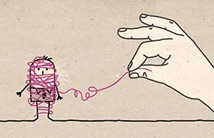 Schéma de la thérapie cognitive et comportementale - pensées, émotions, comportements